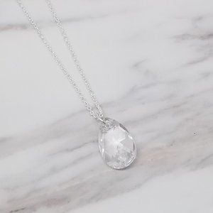 ⭐Sterling Silver Necklace Pear Shape Swarovski